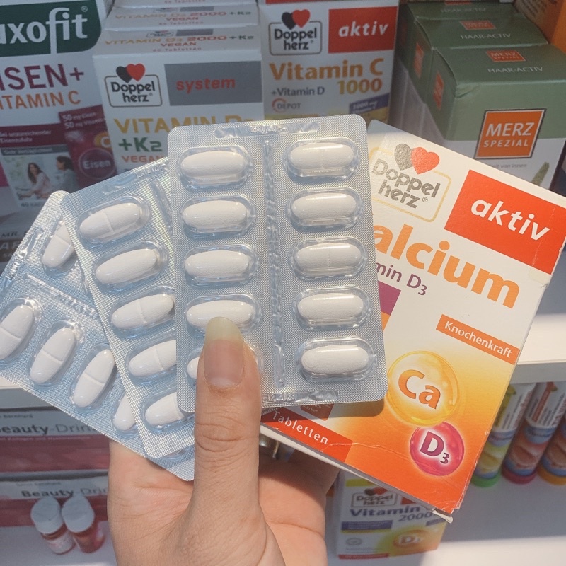Viên uống bổ sung Canxi Calcium Vitamin D3 1200mg Doppelherz Aktiv - Hộp 30 Viên - Hàng nội địa Đức