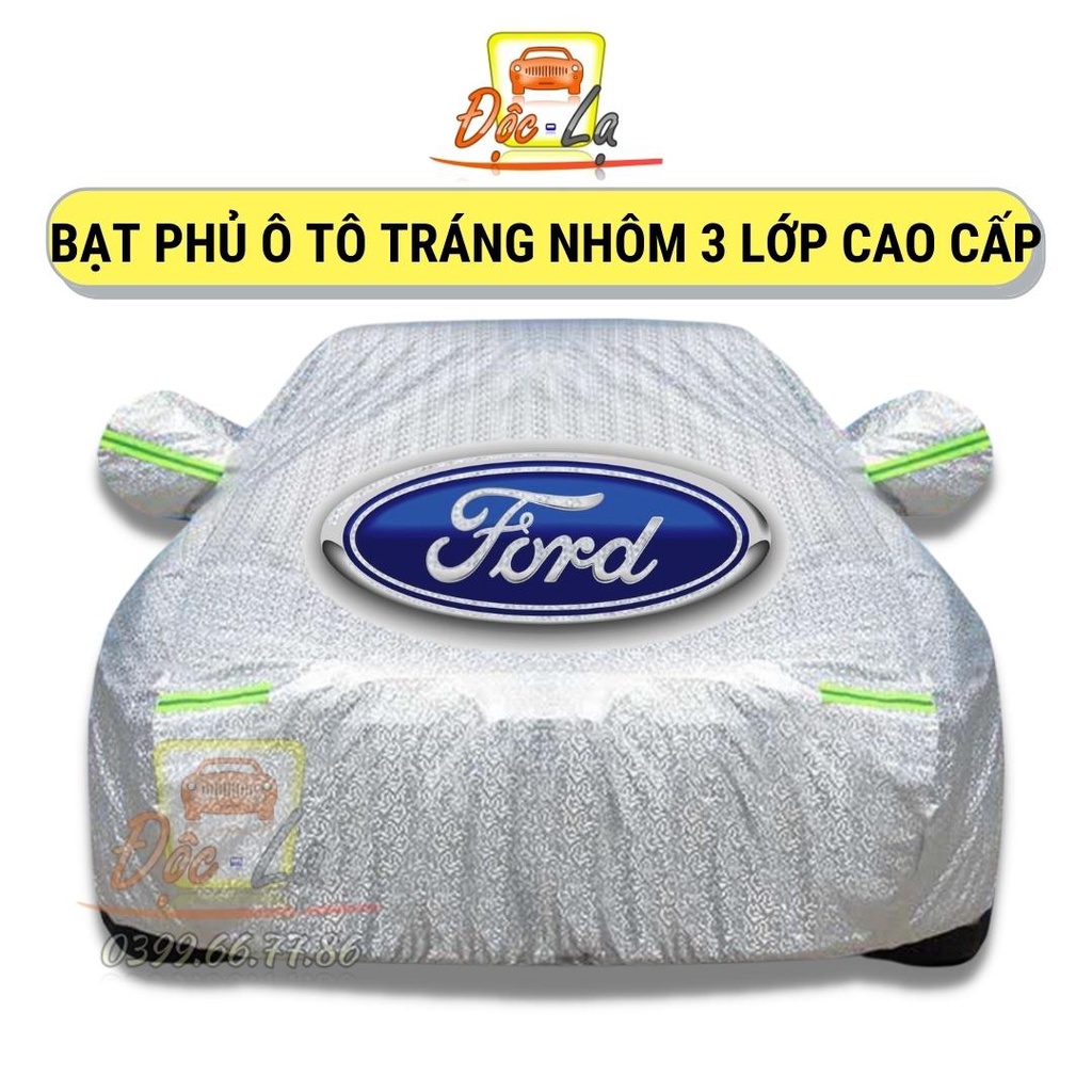 Bạt Phủ Xe Ô Tô Ford EcoSport, Everest, Escape, Focus, Explorer, Ranger - Chất Liệu Bạt Tráng Nhôm 3 Lớp