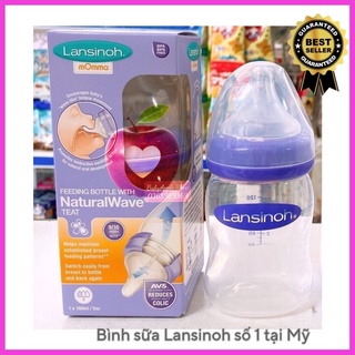 Bình sữa Lansinoh 160ml núm ti cho bé 0-3 tháng tuổi (Nhập khẩu Chính hãng)