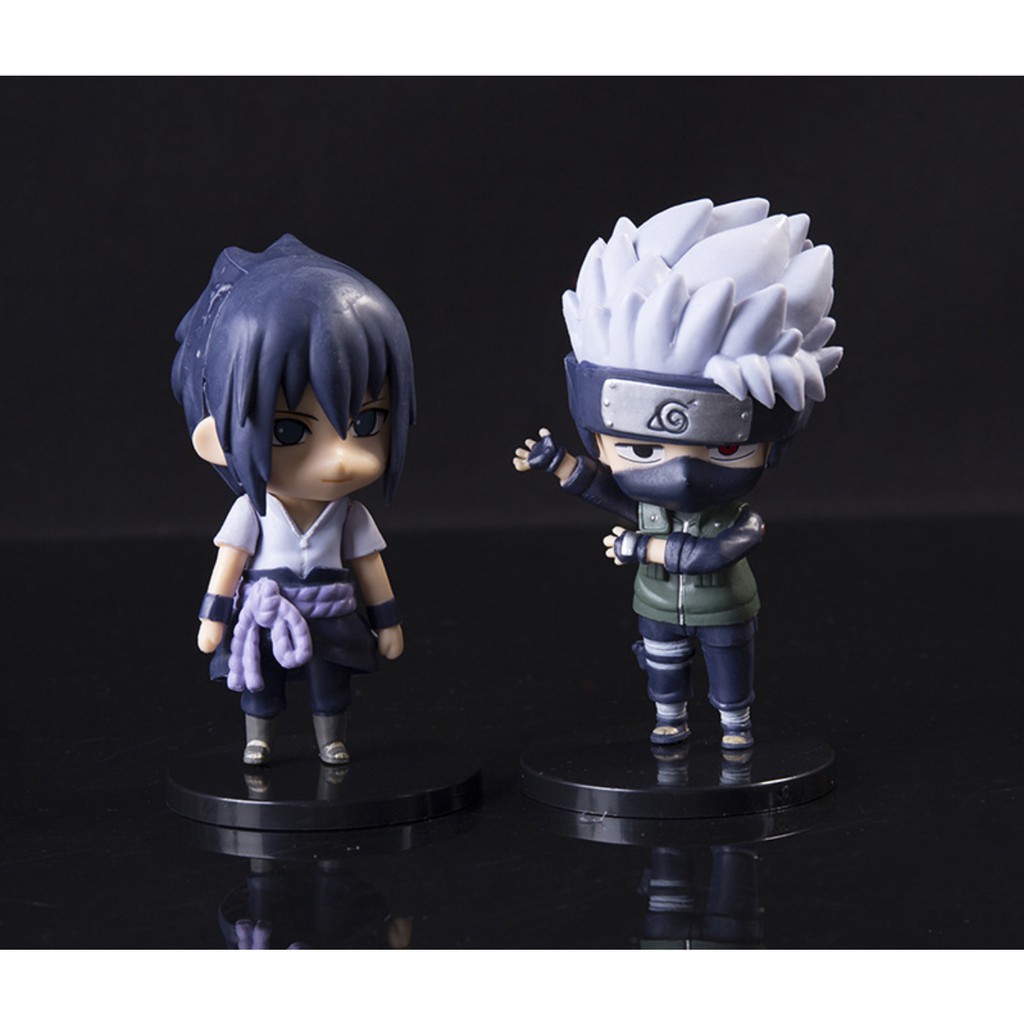 Set 6 Mô hình Naruto Chibi Cỡ Lớn 10cm Itachi Kakashi Naruto Sasuke Gaara Figures