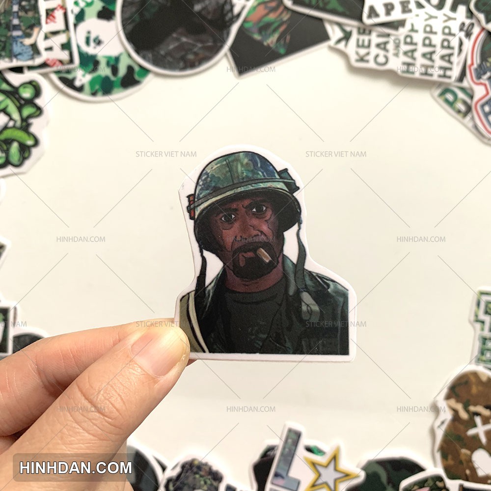 Sticker CAMO Rằn Ri Chống Nước Trang Trí Xe, Laptop, Nón Bảo Hiểm, Máy Tính, đàn guitar