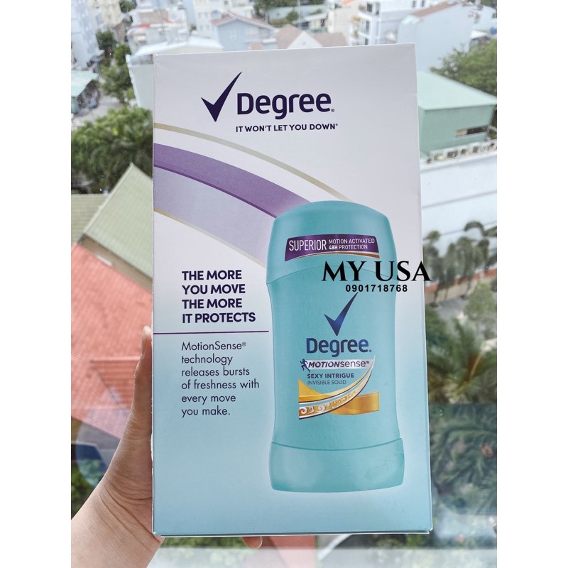 Lăn khử mùi nữ❤️Lăn khử mùi sáp Degree MotionSense Sexy Intrigue Invisible Solid 45g