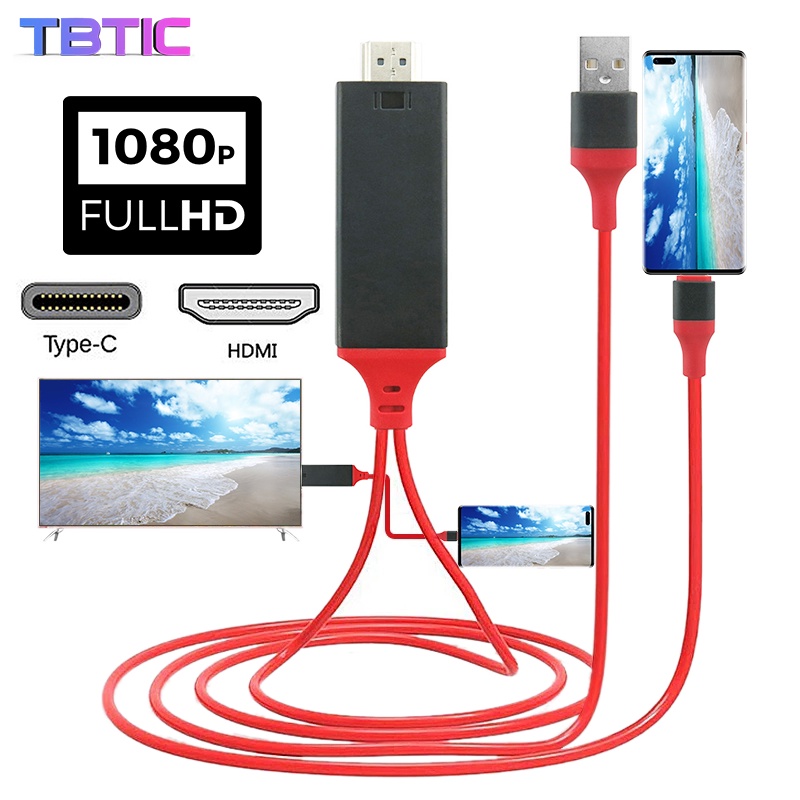 Cáp Chuyển Đổi TBTIC Usb 3.1 Type C Sang Hdmi 1080p 4k Hdtv Dài 2m 3 Trong 1 Cho Máy Chiếu Tv Samsung Galaxy S10 S9 S8