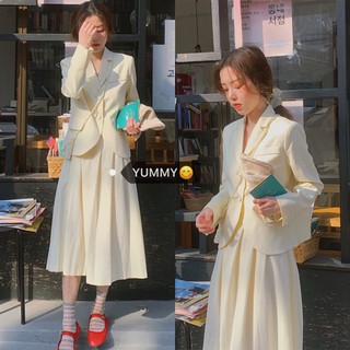 (Hàng Đẹp)Ảnh thật 6 hình cuối-HC181.Set đồ nữ Áo khoác vest blazer kèm chân váy tiểu thư Hàn Quốc