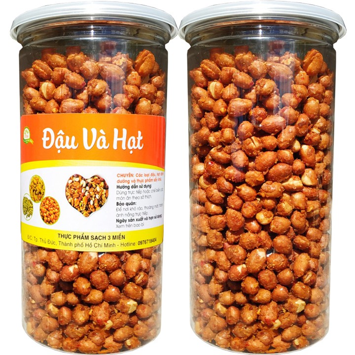 Đậu phộng rang tỏi ớt loại đặc biệt giòn ngon - Hũ pet 500G