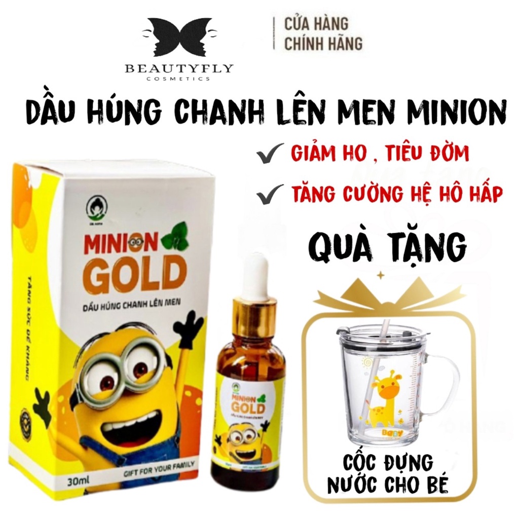 Dầu Húng Chanh Lên Men Minion Gold bé hết ho đờm, khò khè- Dầu húng chanh minon kháng sinh tự nhiên cho bé