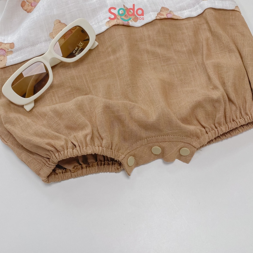 Body cho bé trai, body cho bé gái SODA KIDS họa tiết gấu, kẻ xinh xắn