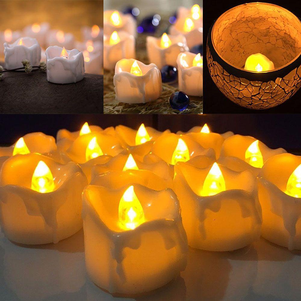 1 Nến Điện Tử Ánh Sáng Vàng Dùng Trang Trí Nhà Cửa Dịp Halloween