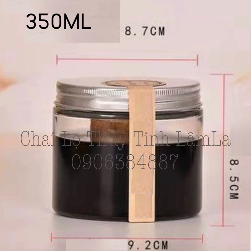 Hũ Thuỷ Tinh Tròn Cao Nắp Nhôm 280ml 350ml 500ml 700ml