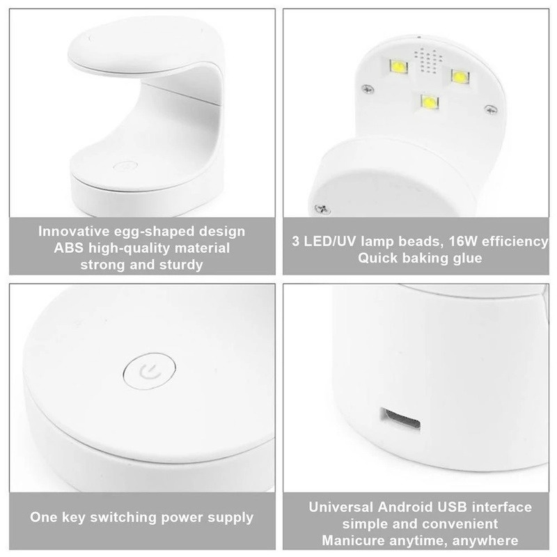 Đèn UV Hong Khô Móng Tay Hình Vỏ Trứng Sạc Cổng USB Tiện Dụng
