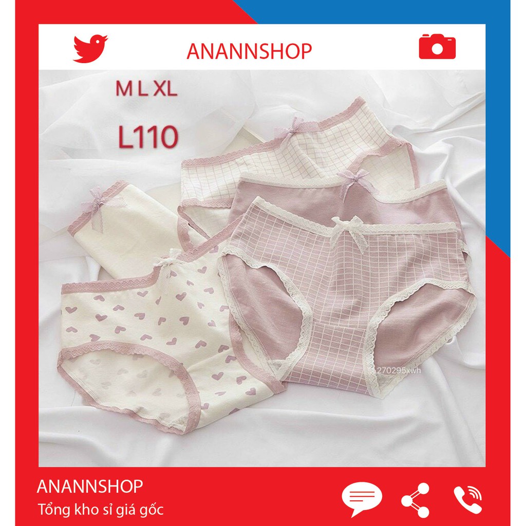 Quần Lót Nữ Cotton Kháng Khuẩn Đính Nơ Xinh Xắn L110 | BigBuy360 - bigbuy360.vn
