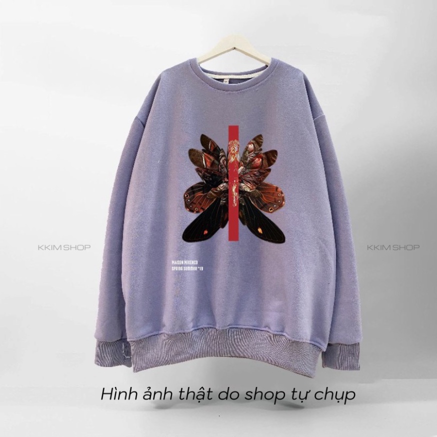 Áo Nỉ SWEATER MIKENCO ILLUSION, Áo Nỉ Dài Tay Form Rộng Oversize Unisex Nam Nữ, Chất Nỉ dày dặn cao cấp