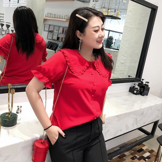 Áo cổ sen nhún tay bo cho người béo mập - ABEO096