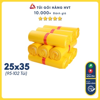 Túi đóng hàng niêm phong NHỰA HVT, túi gói hàng chuyển phát nhanh size 25*35 màu Vàng Năng Động