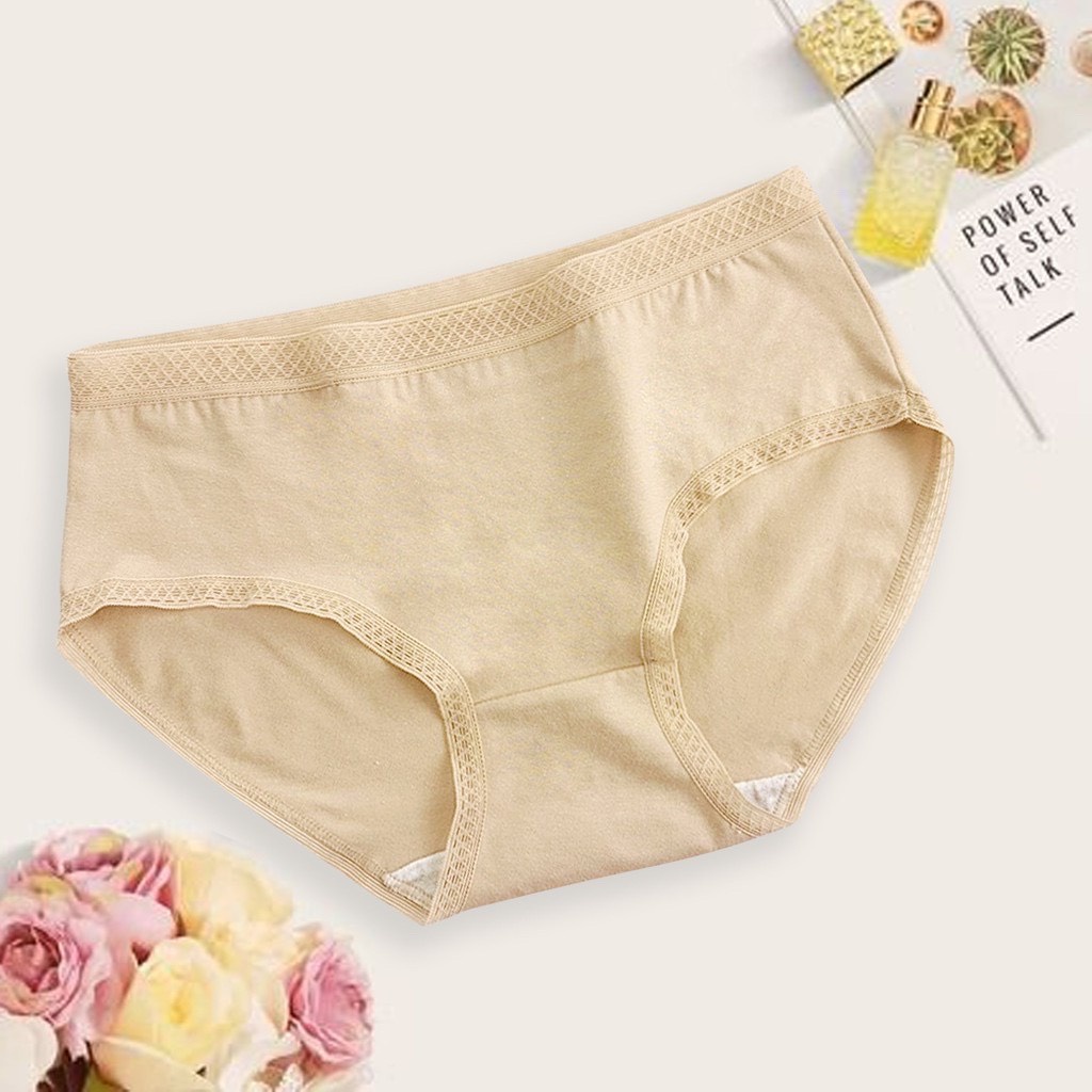 Quần lót nữ cotton kháng khuẩn cao cấp bigsize AMYRA cạp ren lưới y tế thoáng mát mềm mịn ql019