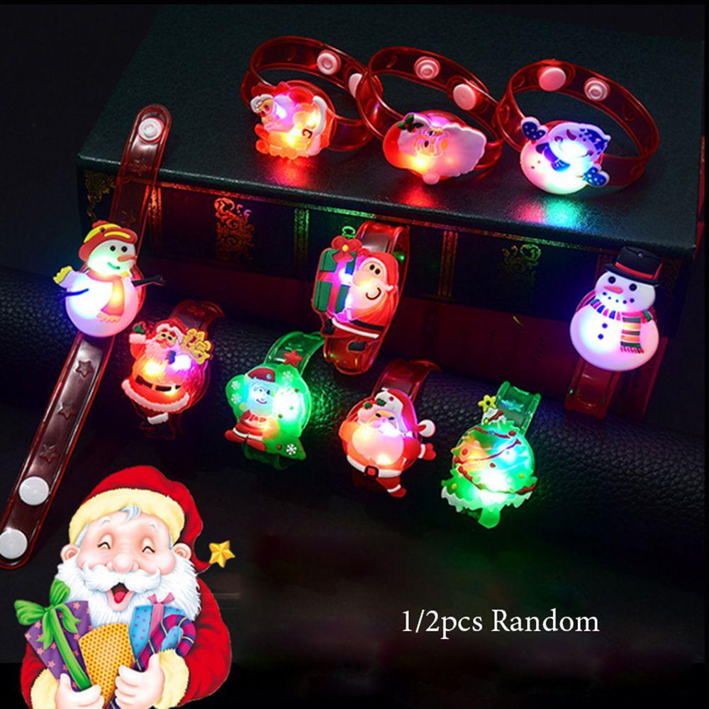 1 / 2 Vòng Tay Đèn LED Họa Tiết Hoạt Hình Phong Cách Giáng Sinh Độc Đáo Cho Bé