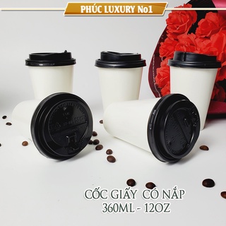 50 cốc giấy có nắp 360ml size 12OZ cao cấp