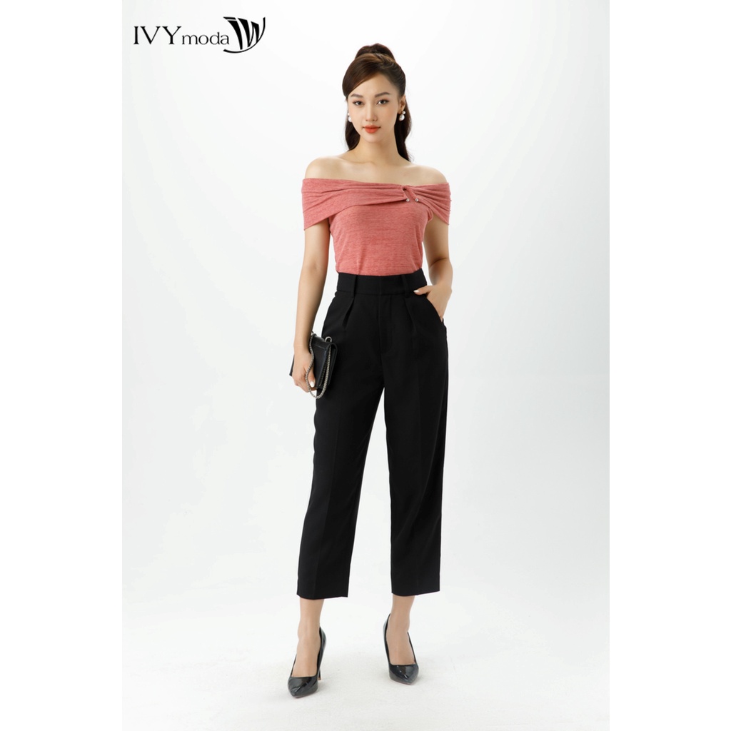 Áo thun nữ trễ vai dáng ôm IVY moda MS 57B9277