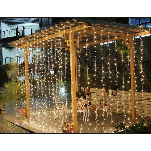 Đèn nháy rèm led 3 x 3m nhiều màu trang trí backdrop, nhà cửa ( 12 sợi)