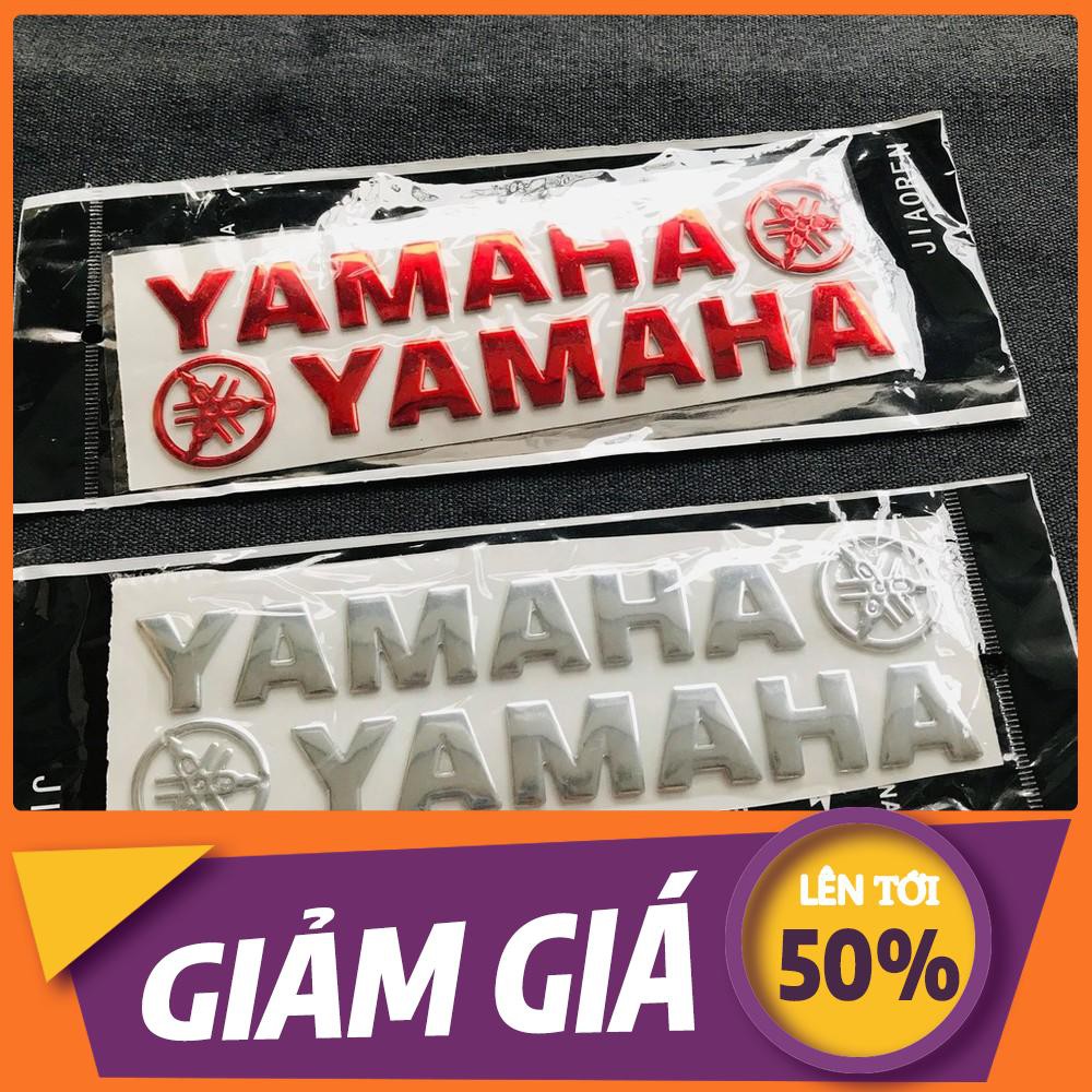 [SALE SỐC] Bộ tem dán nổi chữ Yamaha SIÊU CHẮC (CHỮ+LOGO). (SIÊU RẺ)