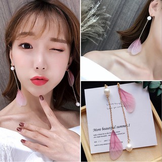 Khuyên Tai Cánh Gián Hàn Quốc Bông Tai Nữ Mix Hạt Dây Dài Cocobee Siêu Nữ Tính !
