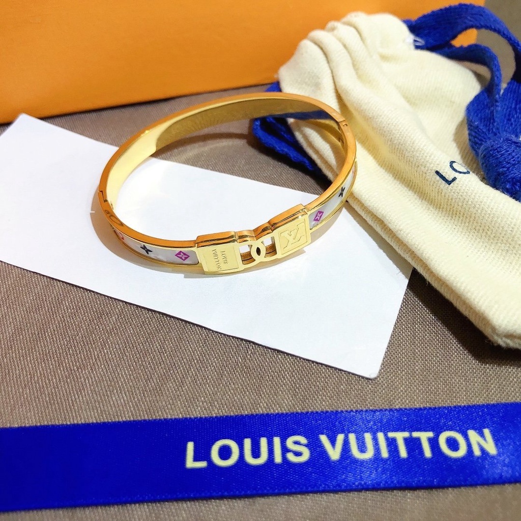 LOUIS VUITTON Vòng Tay LV Bằng Thép Thời Trang Đơn Giản Cho Nam Và Nữ