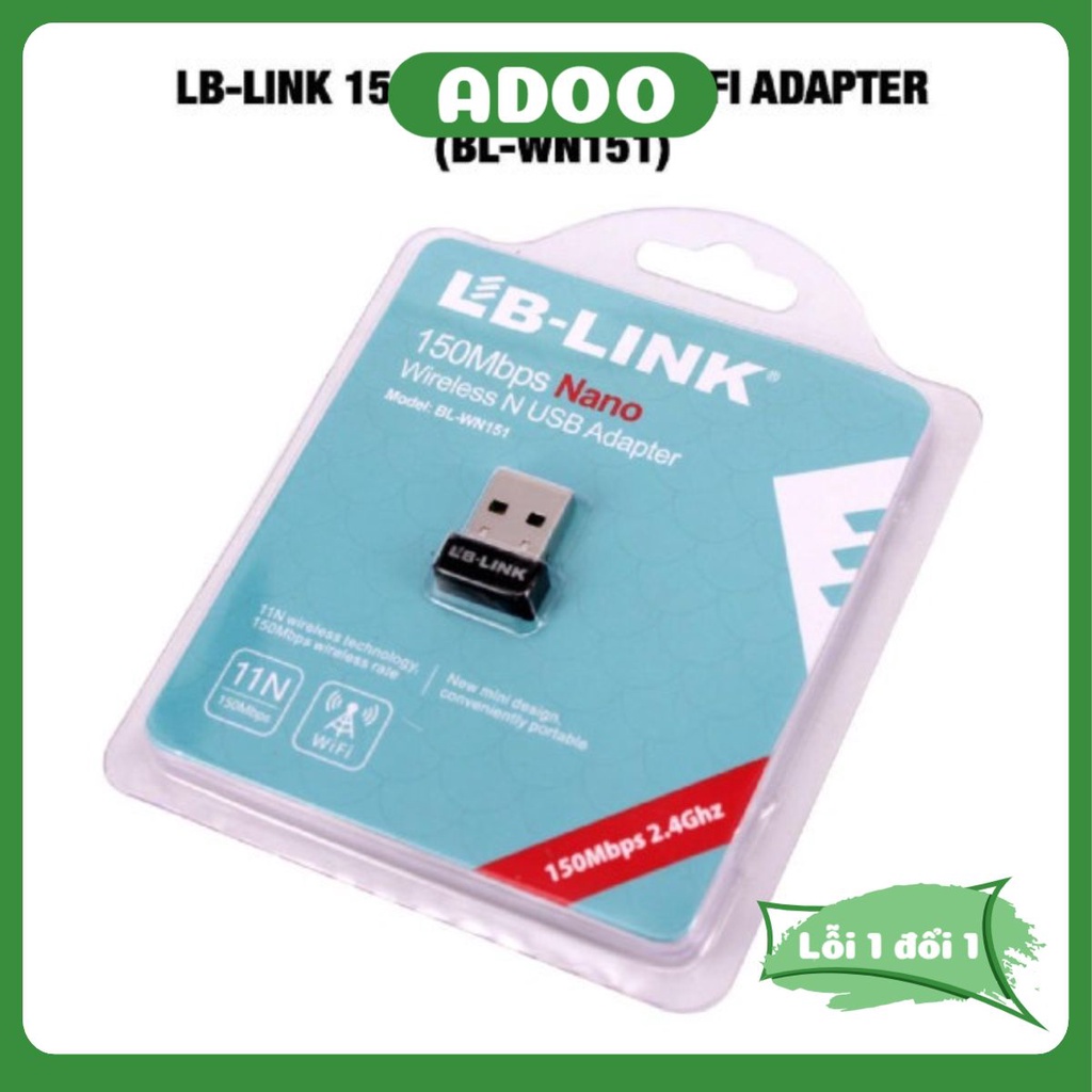 Bộ thu USB thu wifi Lblink 151 Nano 155A tốc độ 150Mbps cho PC máy tính laptop hàng chất lượng cao giá rẻ ADOO