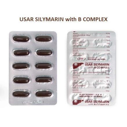 Viên uống hỗ trợ bảo vệ gan, giải độc gan USAR SILYMARIN WITH B COMPLEX. Hộp 60 viên