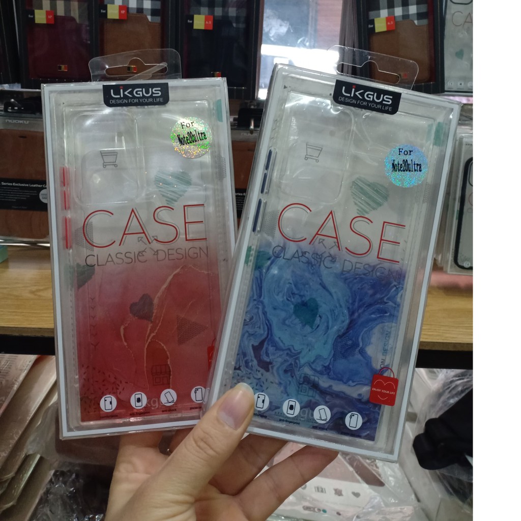Ốp lưng Likgus vân loang viền đá Samsung Note 20 Ultra sang chảnh
