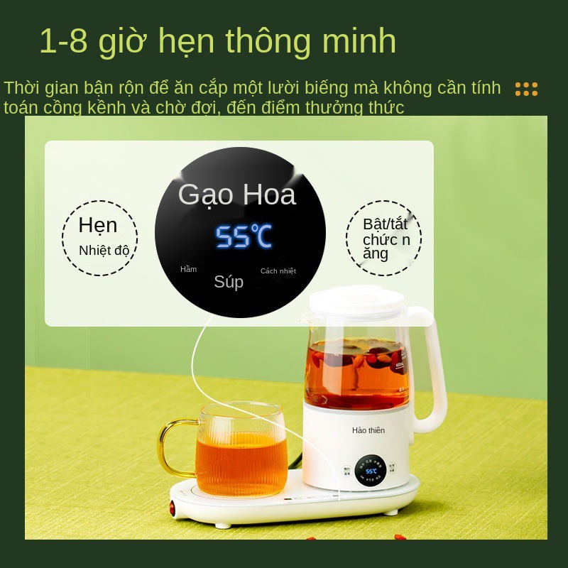 bình sức khỏe mini văn phòng máy pha trà ấm đun nước nhỏ tự động đa chức năng Hoa điện tử