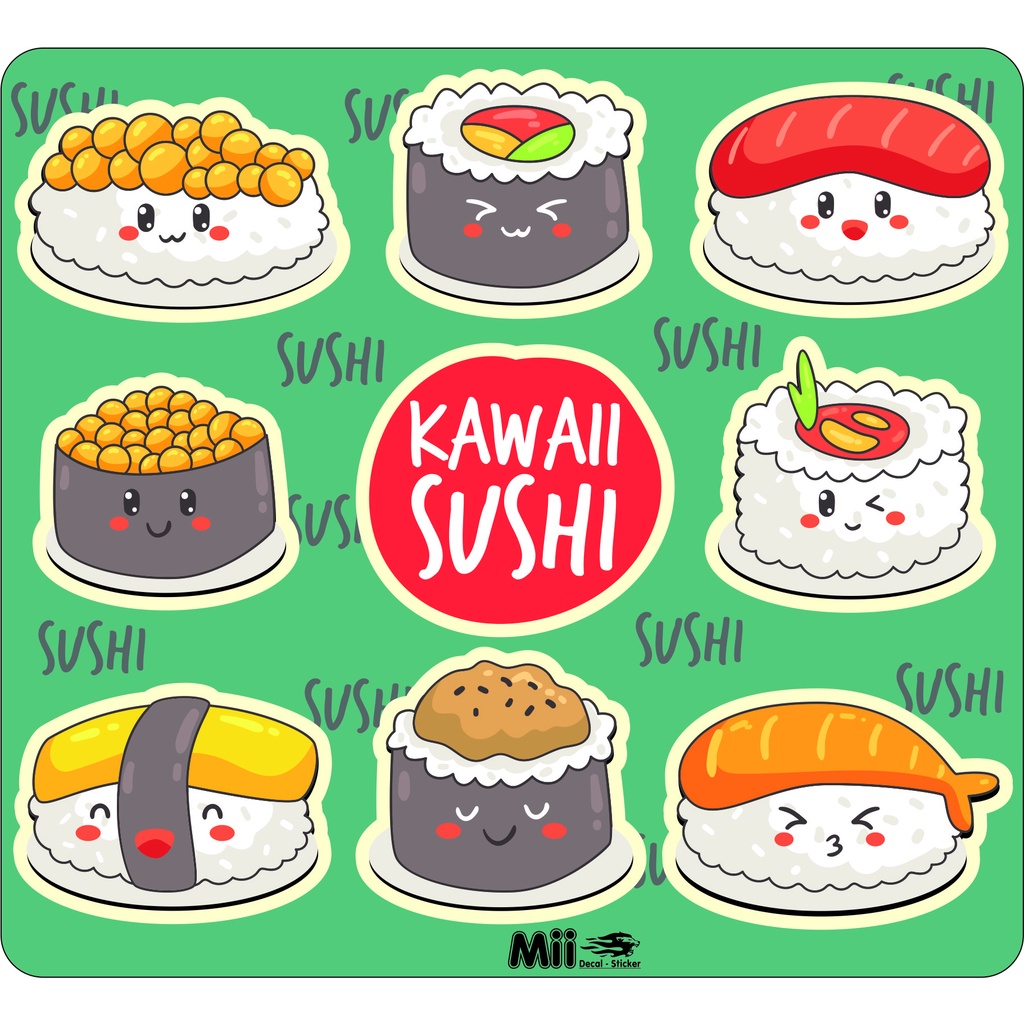 Cực kỳ đáng yêu sushi stickers cute Do chính tay nghệ sĩ vẽ