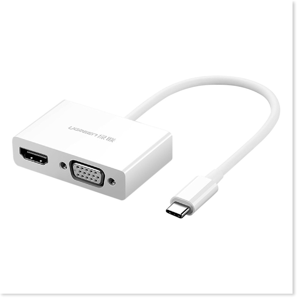 Cáp Chuyển Đổi Ugreen USB Type-C Sang VGA HDMI 30843 (15cm) - Hàng Chính Hãng