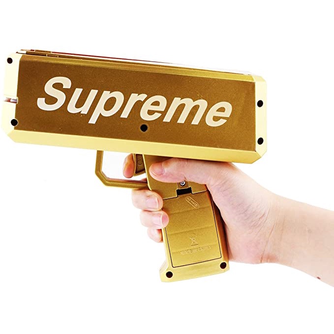 Súng Bắn Tiền Supreme Màu Vàng Hàng Hot Fullbox Tặng Kèm 100 Tờ Tiền
