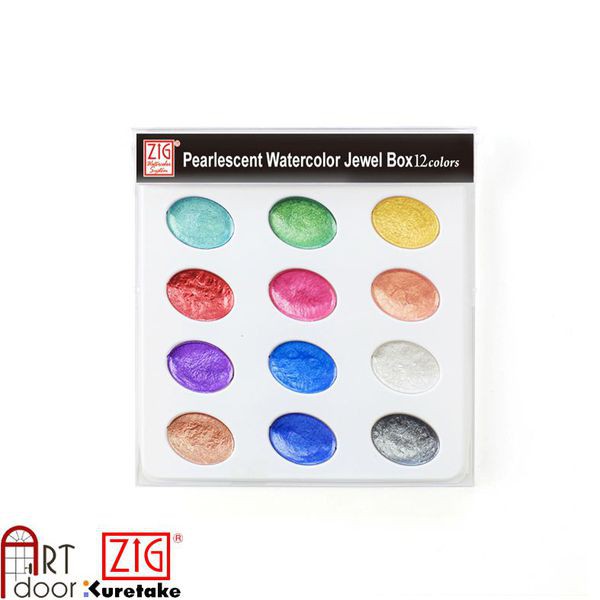 [ARTDOOR] Bộ màu nước Nhũ KURETAKE Zig Pearlescen mini (12 màu)