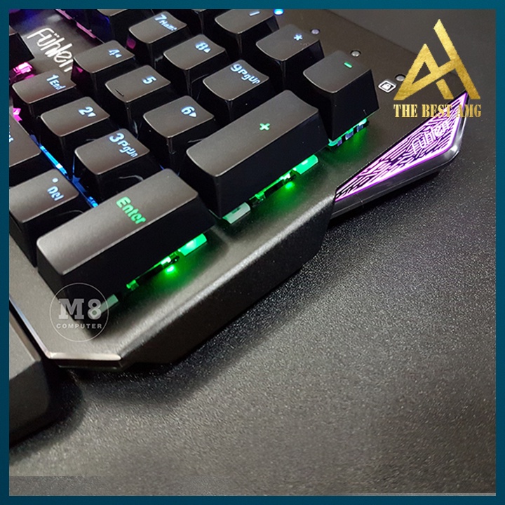 Bàn Phím Cơ Gaming Keycap Xuyên Led Đổi Màu Fuhlen Destroyer Bàn Phím Máy Tính Laptop Có Dây Keyboard Chơi Game