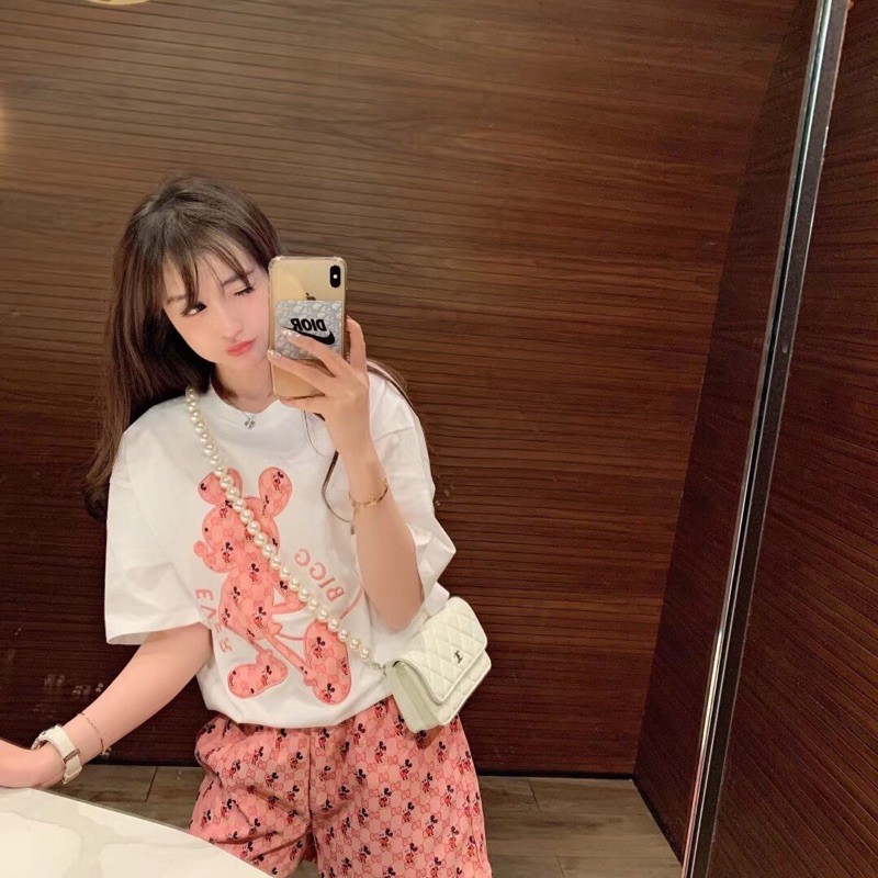 Set áo thun Mickey kết hợp quần shorts thời trang cao cấp Gucci GG GC