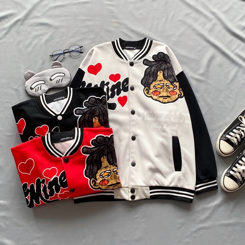 Áo khoác bomber nam nữ in hình unisex full 2 mặt