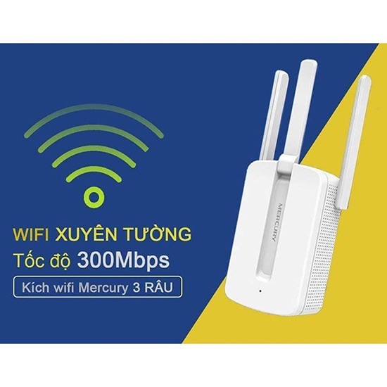 Bộ kích sóng wifi 3 râu Mercury (wireless 300Mbps) cực mạnh