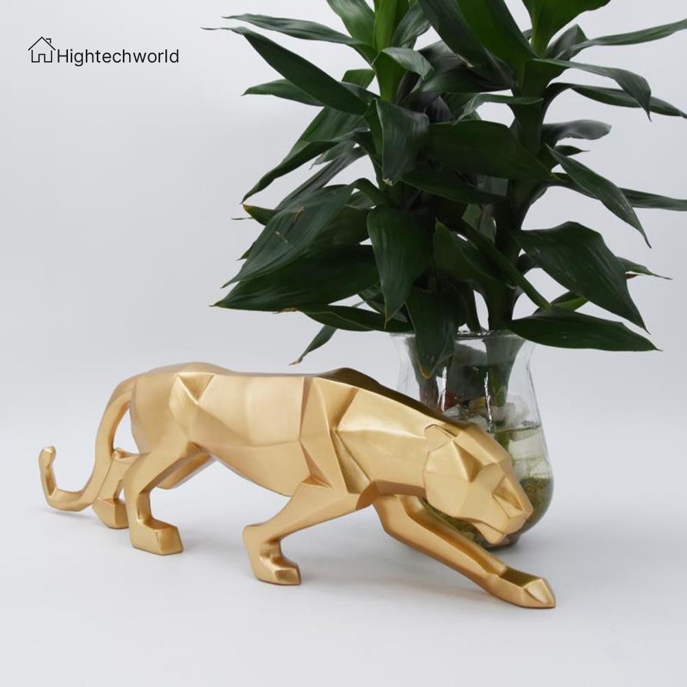 Hightechworld Resin Geometry Leopard Figurines Home Decor Crafts Room Vintage Ornament