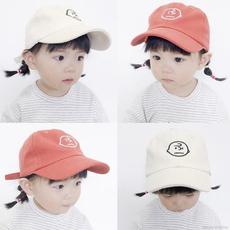 Nón lưỡi trai thêu hình mặt cười dễ thương dành cho bé