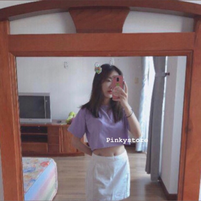 [Mã FAMAYWA giảm 10K đơn 50K] Áo croptop cổ tròn 5 màu (Có ảnh thật) | BigBuy360 - bigbuy360.vn