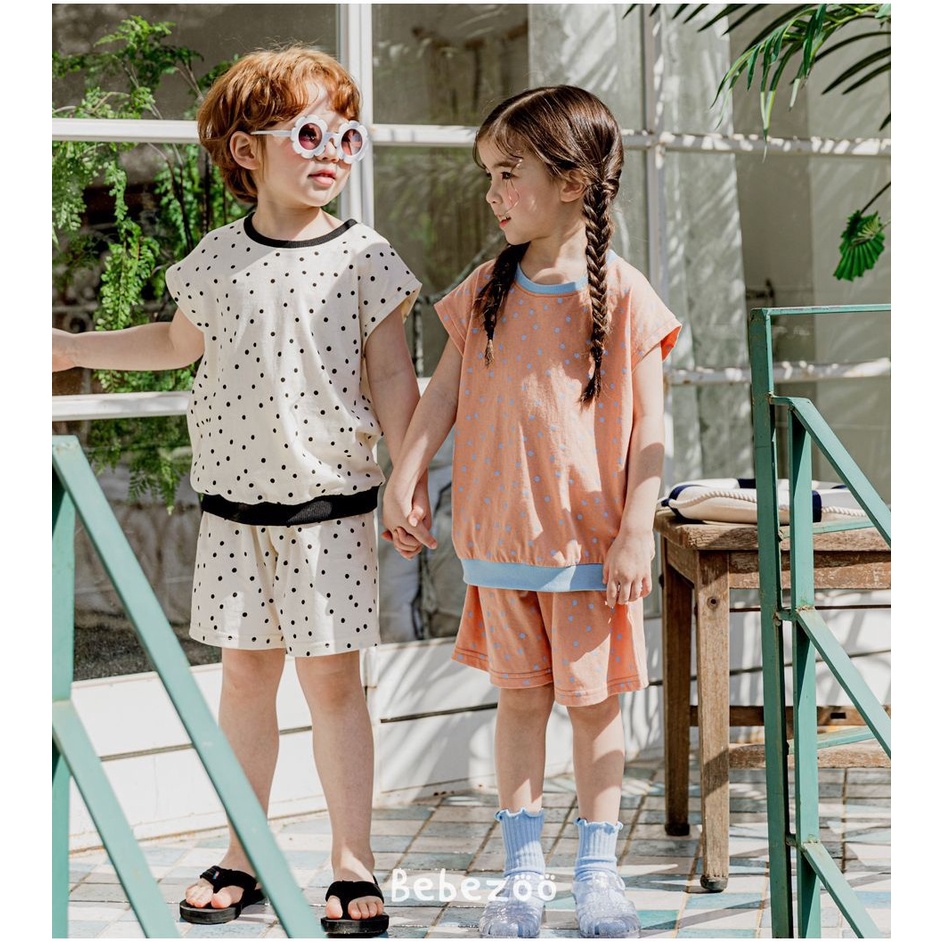 Bộ hè Bebezoo chấm bi 2 màu BEA2SE202