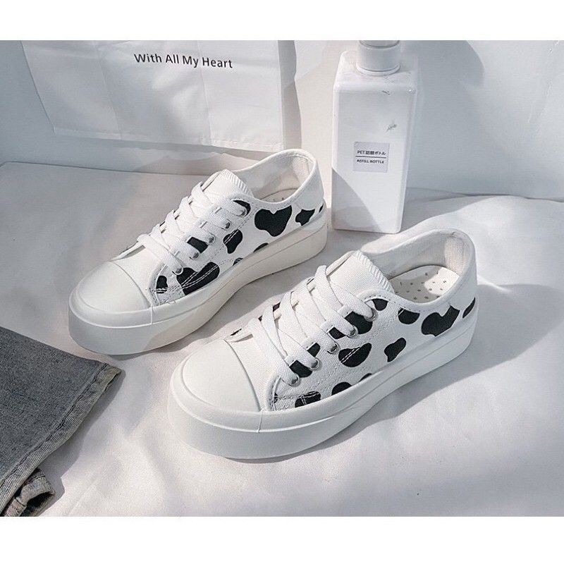 Giày thể thao nữ sneakers bò sữa đáng yêu mới
