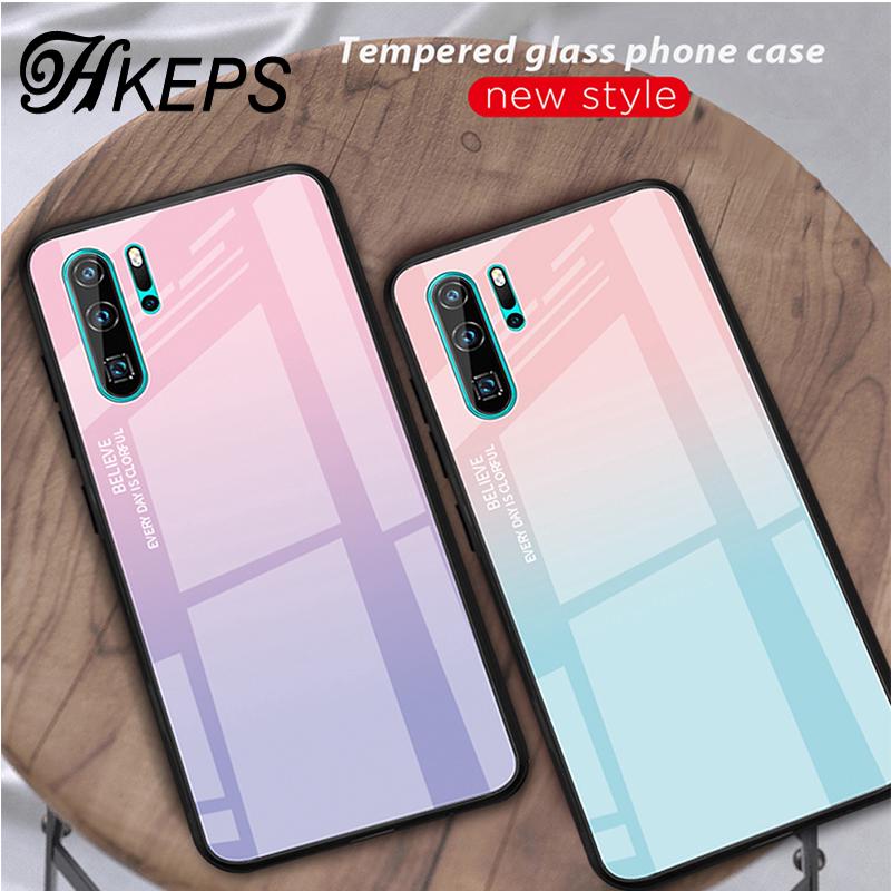 Ốp điện thoại mặt kính cường lực màu loang cho Samsung Galaxy A70 A50 A30 A10 M20 S10 plus