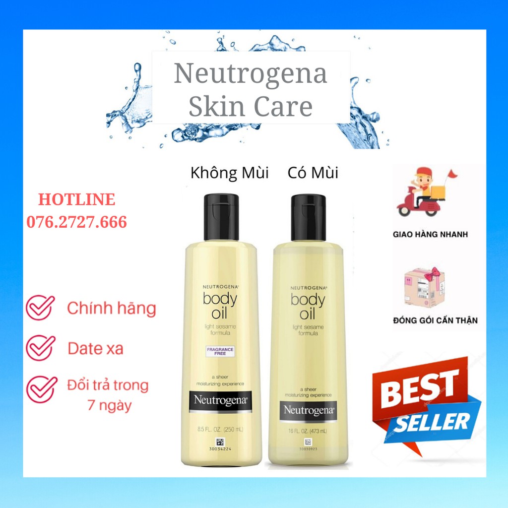 [Các Loại] Dầu dưỡng thể Neutrogena Body Oil Light Sesame Formula