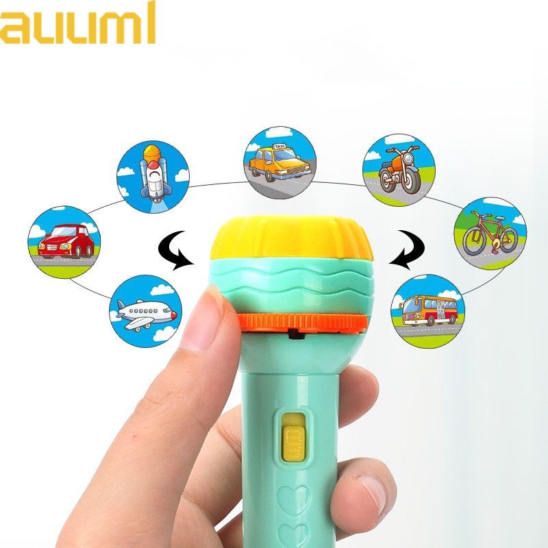 FAST SHIPPING Baby Sleeping Story Book Flashlight Projector Torch Lamp Toy Early Education Toy for Kid Holiday Birthday Xmas Gift Random Color Light Up Toy [auum1]