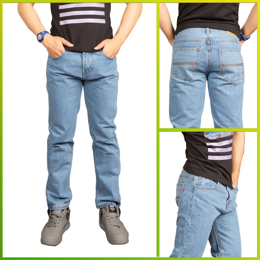 Quần jean nam ống suông jean đẹp siêu bền TS61 Tronshop