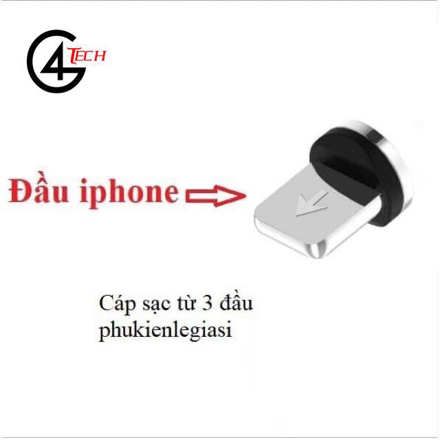 Cáp sạc nam châm 3 đầu 3in1 ✔️ Cáp sạc iphone, samsung, type-C
