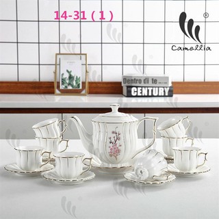 BỘ ẤM CHÉN TÁCH SỨ XƯƠNG HỌA TIẾT HOA ANH ĐÀO