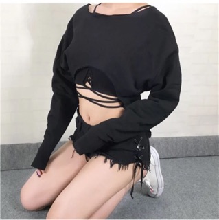 Áo camisole chất len gân